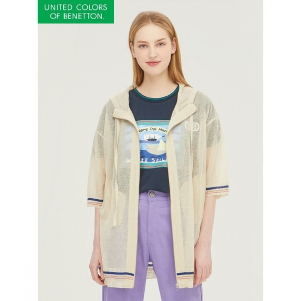 (ベネトン) バックインティシア半袖フード付きジップアップ_BAKC66331 8,902円