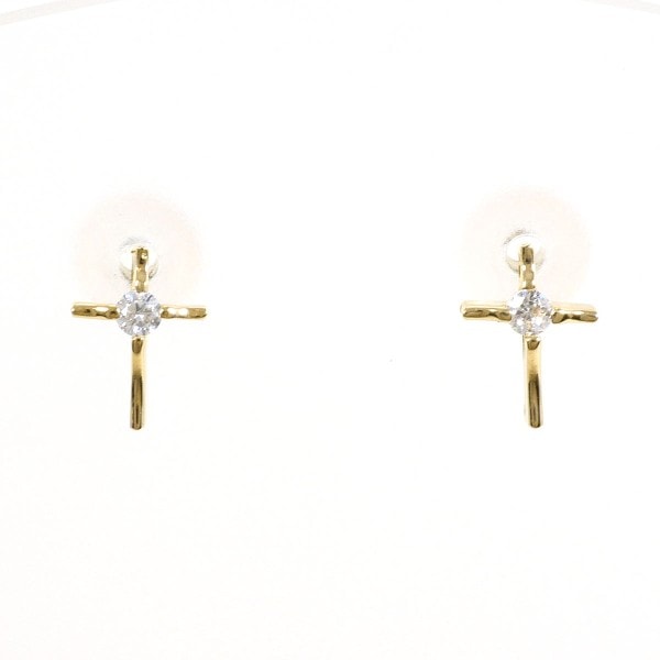 K14 14金 YG イエローゴールド ピアス ジルコニア 総重量約0.3g ジュエリー 中古