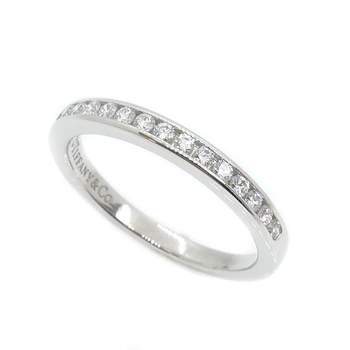 TiffanyTIFFANY&Co. ティファニー Pt950プラチナ ハーフサークル リング指輪 ダイヤモンド 6号 2.7g レディース 中古 美品