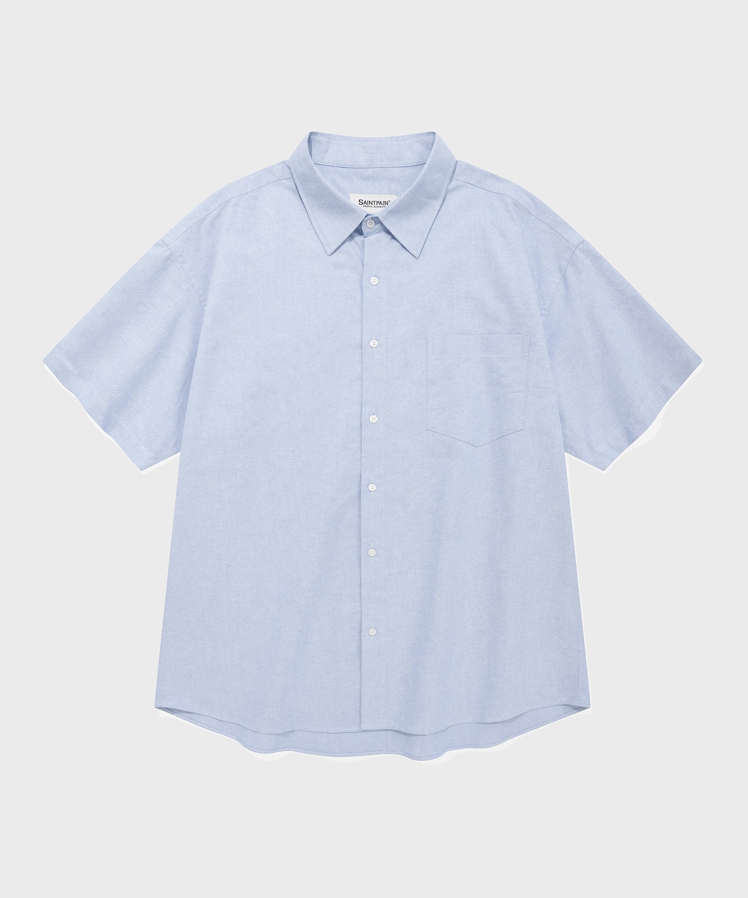 SP City Boy Oxford Pocket Overfit Short Sleeve Shirt-Blue