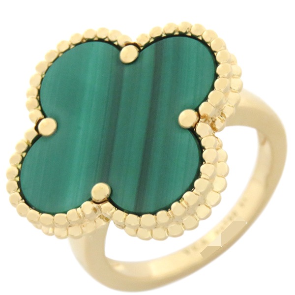 ヴァンクリーフアーペル Van Cleef & Arpels リング 指輪 マジック アルハンブラ リング K18YG マラカイト イエローゴールド×グリーン #51(JP11) 緑 Au750 18
