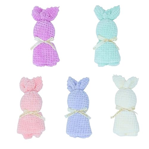 PETITCHOU(プチシュー) プチギフトセット うさぎ 個包装バッグ メッセージカード付 タオルハンカチ ハンドタオル 退職 異動 挨拶 お礼 お返し 結婚式 プレゼント 粗品 (ピンク/ブルー/