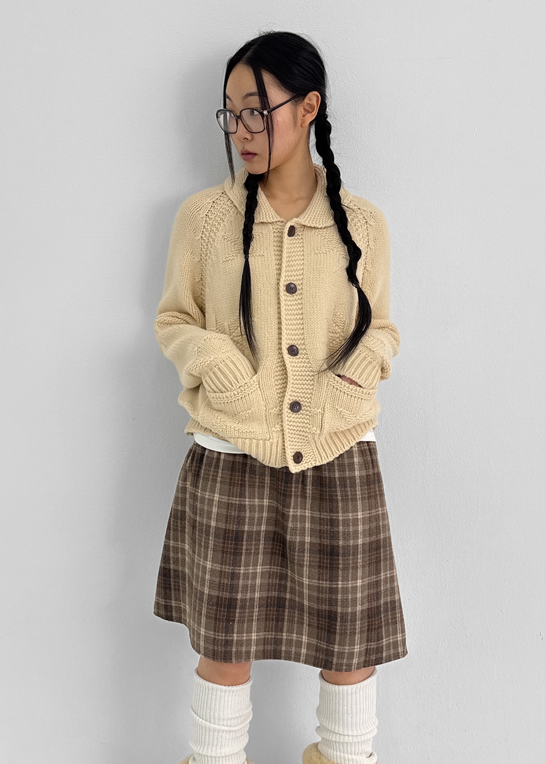レコム スノーポケットカラーニットカーディガン