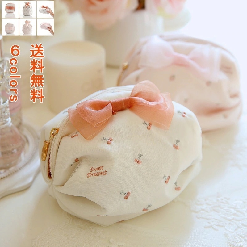 【今季トレンド】コスメポーチ 化粧ポーチ 大容量 持ち歩き コンパクト レディース ポーチ 刺繡 小物入れ コスメ