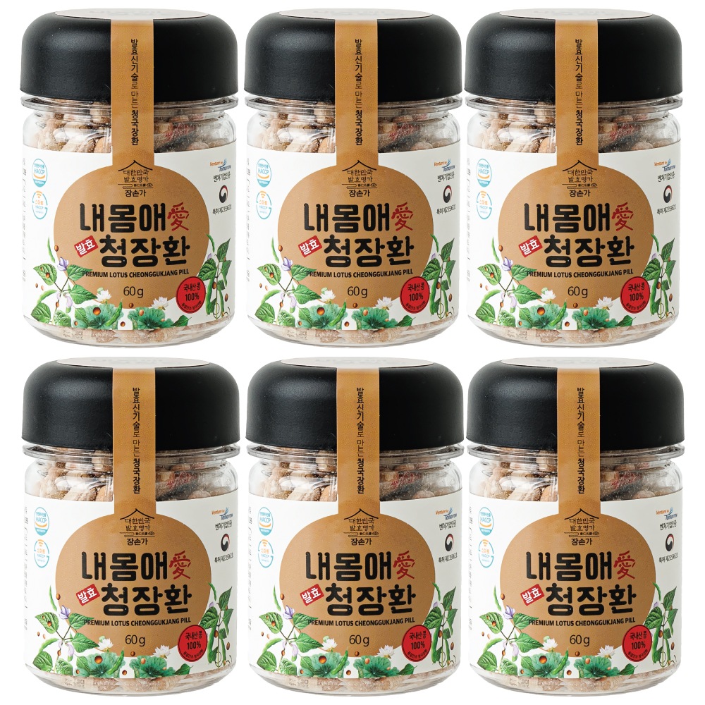 凍結乾燥 発酵 チョングッチャン粒 6個 60g 100％韓国産豆