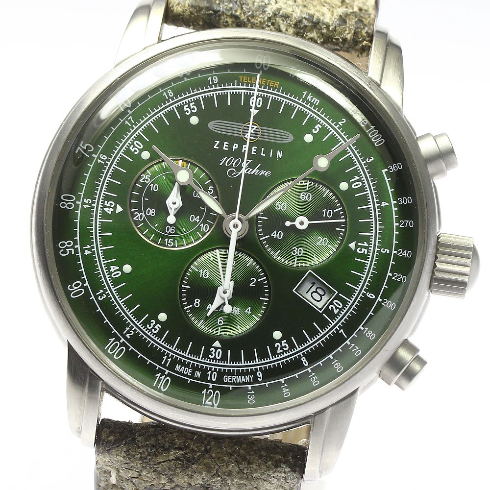 ツェッペリン ZEPPELIN 8680-4 100周年記念モデル 日本限定 クロノグラフ クォーツ メンズ 保証書付き_780274【中古】
