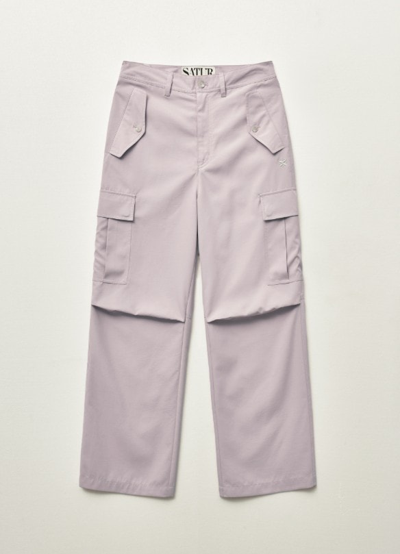 【SATUR】 WIDE STRING CARGO PANTS : LAVENDER