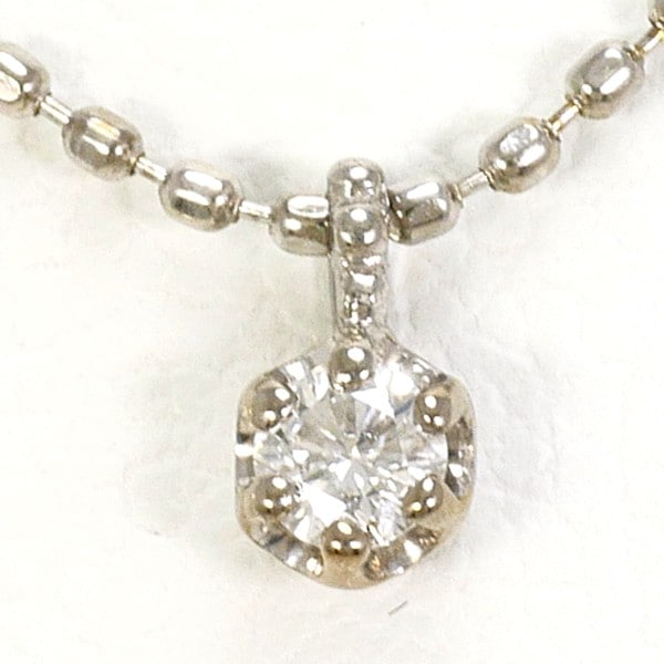 テイクアップ K10WG ネックレス ダイヤ 0.05 約40cm ジュエリー 中古