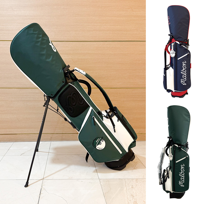 韓国正規品 Malbon M Light Stand / Green / Navy セルフキャディバッグ ショルダーベルト 8.5インチ 5分割 軽量