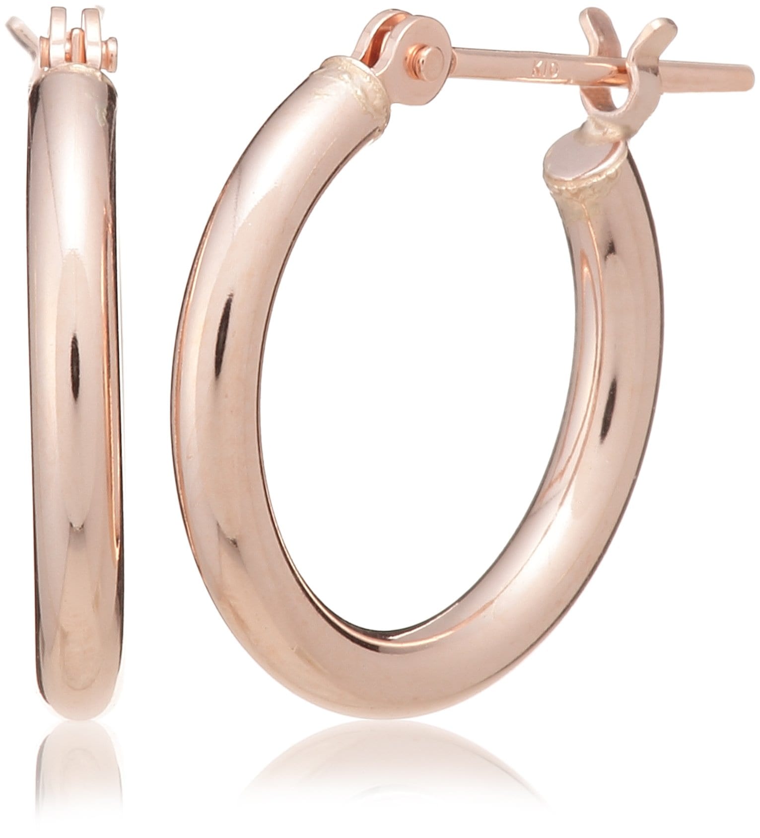 【Amazon.co.jp限定】[ステラ.ジェイ] stellar.J K10 ピンクゴールド フープ ピアス(2mm×15mm) PG_0021C_-01