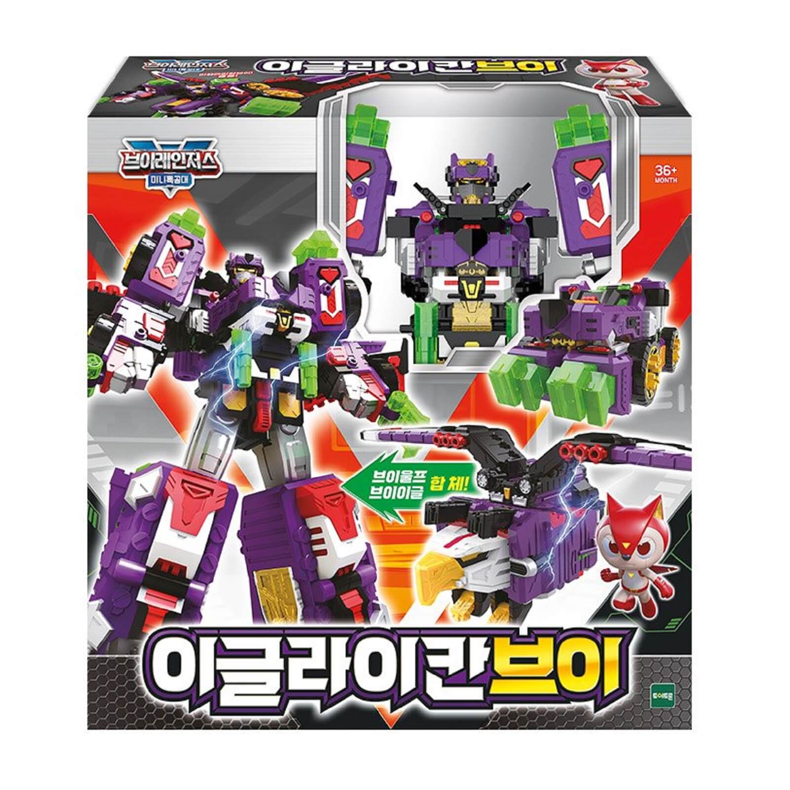 ミニ特攻隊ミニフォース イーグルライカンブイ イーグルライカンV オオカミワシビヒクル韓国変身ロボット玩具アクションフィギュア Miniforce Lycan V