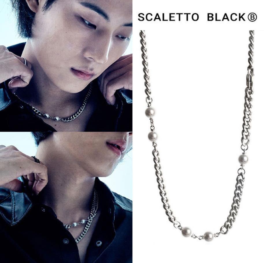 aespa カリナ SCALETTOBLACK 韓国 Bold pearl mix necklace