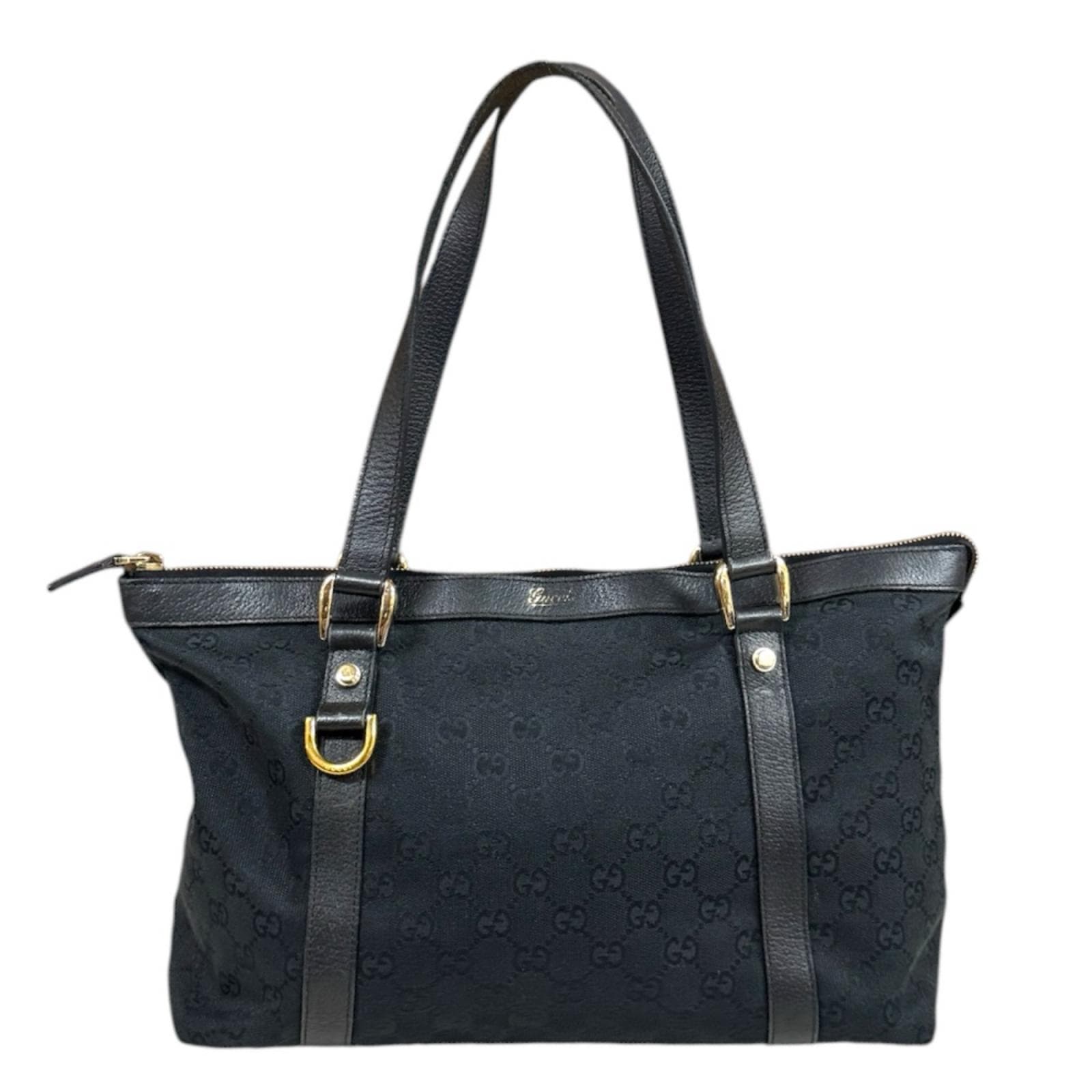 グッチ アビー トートバッグ GGキャンバス 141470 ブラック GUCCI 中古