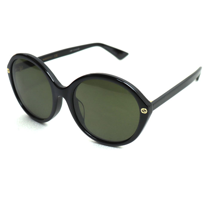 GUCCI グッチ インターロッキング サングラス ブラック GG0023SA 001 57ロ20-145 レディース 中古