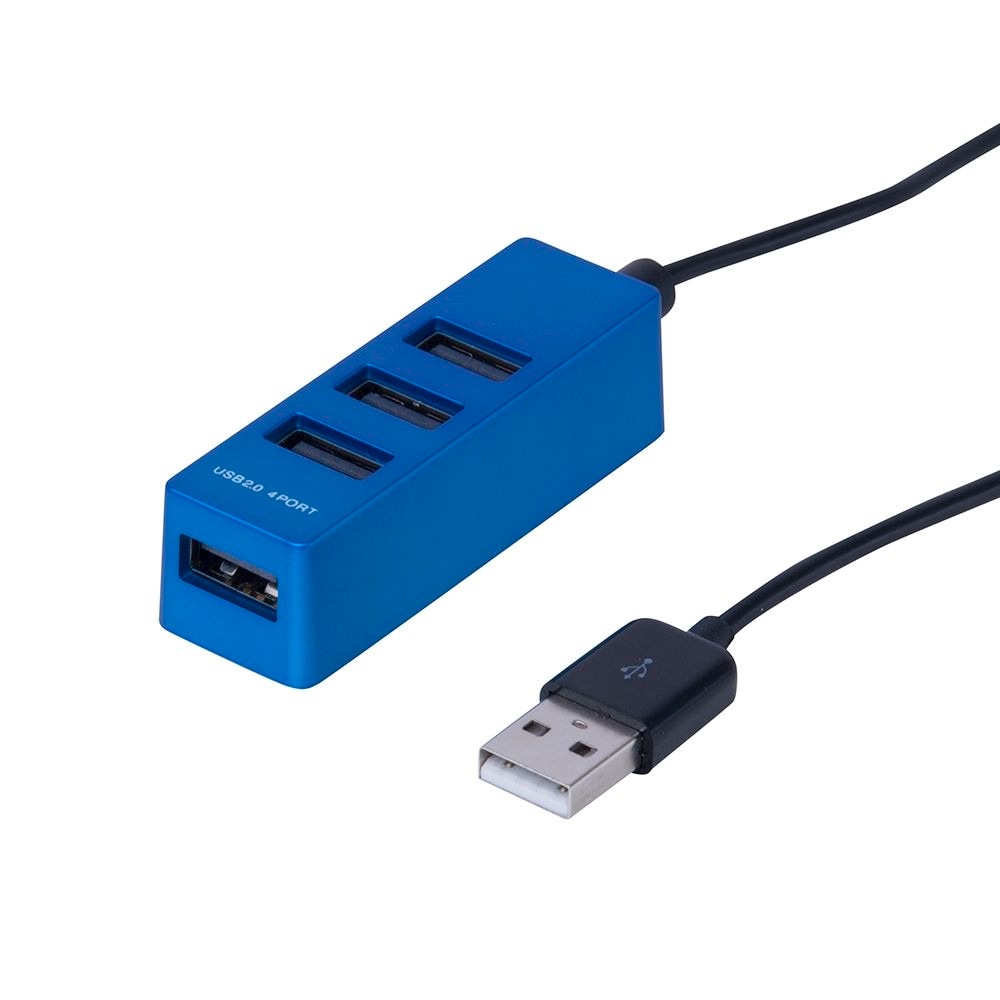 （まとめ買い）USB2.0 4ポートハブ 0.3m ブルー UH-2404BL [x3]