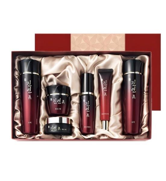 韓方スキンケア紅参スキンケア 真潤眞（ジニョンジン）スキンケア5点セット/化粧水 150mL + 乳液 150mL + クリーム 60mL + 美容液 50mL + アイクリーム30mL
