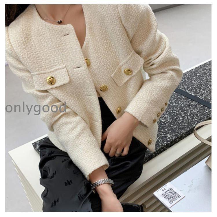 ツイードジャケット ノーカラー ジャケット レディース ライトアウター 長袖 丈 ツイードコート 入学式 卒業式 入園式 結婚式 お 4,672円