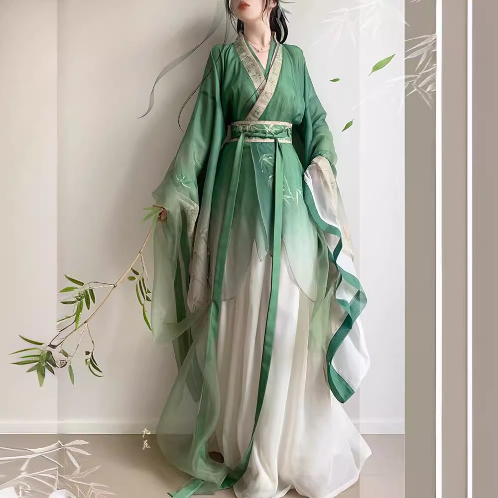 04 新しい本物の魏晋スタイルの漢服南北朝クロスカラー大きな袖シャツ女性のためのデイリーフェアリー春夏秋スタイル