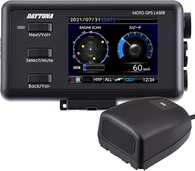デイトナ(Daytona) バイク用 レーダー探知機 レーザー式オービス対応 防水 Bluetooth MOTO GPS LASER(モト ジーピーエス レーザー) 25674