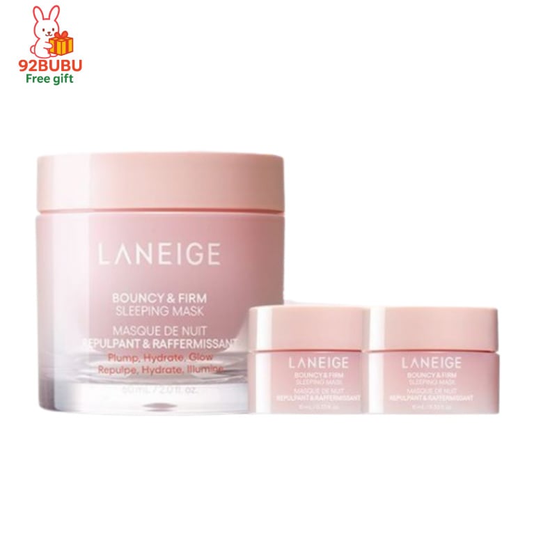 【NEW 】バウンシー＆ファームスリーピングマスク60ml+20ml/スリーピングマスク /洗い流さないパック/ナイトケア/ハリ/お試し/高保湿/韓国人気パック/顔パック/夜パック/低分子コラーゲン
