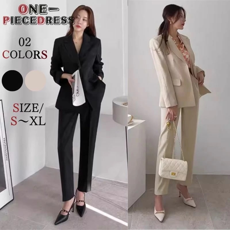 秋冬　レティース　スーツセット　ジャケット　パンツ　ワイドパンツ 2点セット　着痩せ 切り替え オシャレ 長袖 大人かわいい おしゃれ 上品 フォーマル　オフィスレディー　OL 結婚式　入学式　入園式