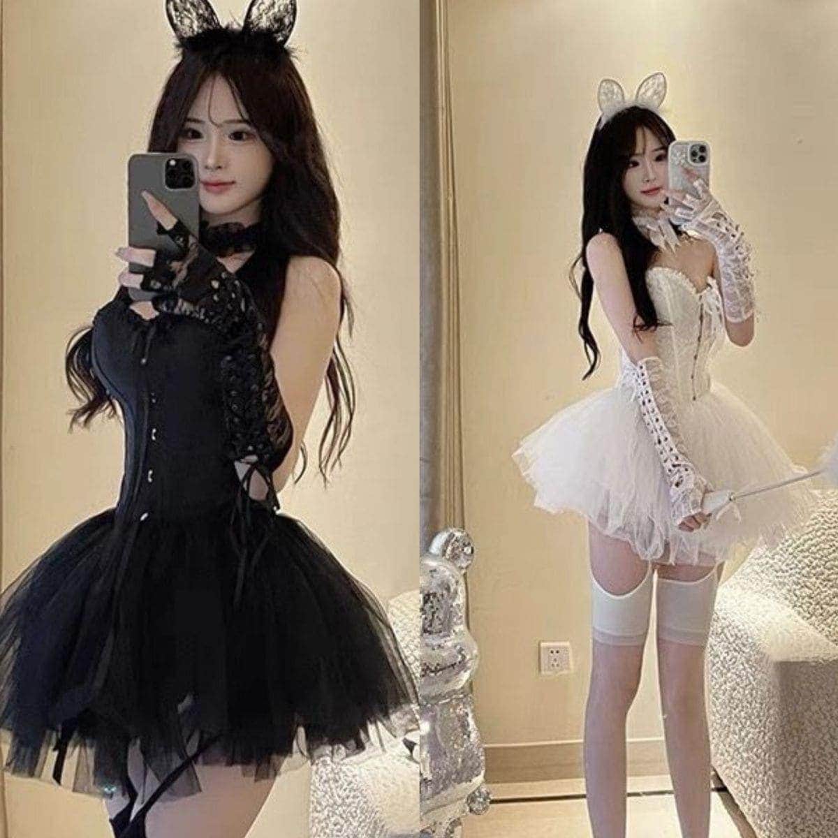 パフォーマンス衣装 ホワイト メッシュ スカート 雰囲気 ツアー グループ リード ダンス 衣装