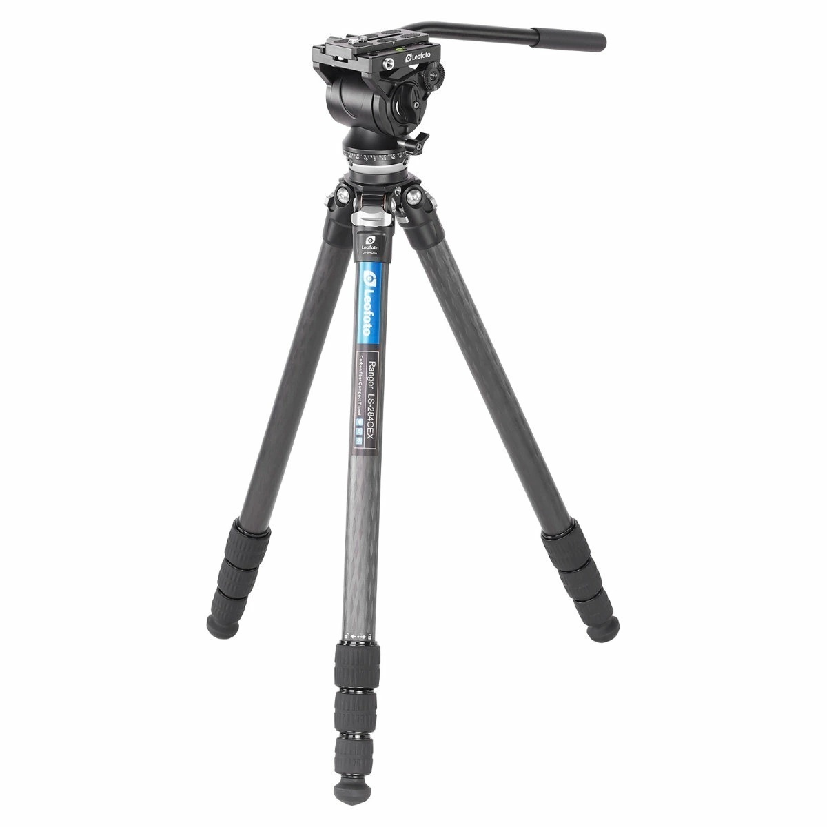 Leofoto(レオフォト) LS-284CEX+BV-10 レベリングベース搭載カーボン三脚＋ビデオ雲台セット［レンジャー(EX)シリーズ最大脚径28mm4段3/8インチ対応プレートPU-9