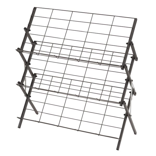 シューズラック 約幅70cm ダークグレー 折りたたみ可 スチール フォールディング 下駄箱 収納棚 玄関収納 インテリア家具 完成品