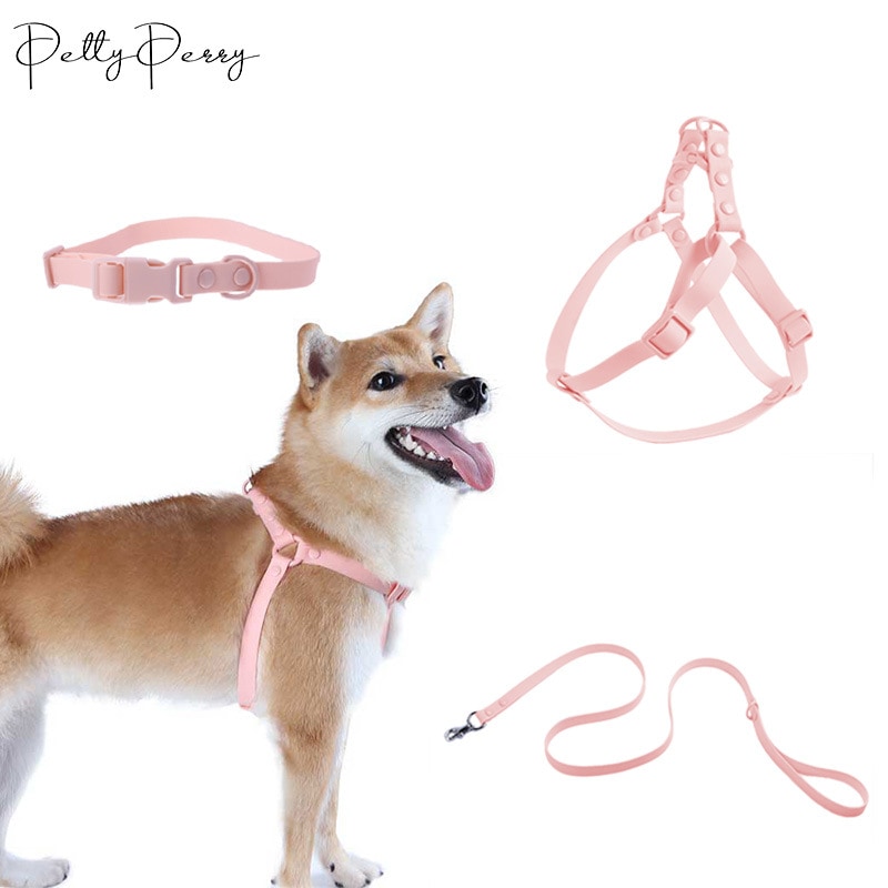 ペット用品マカロンpvcペットカラートラクションレッドベストチェストバックドッグy字型セット