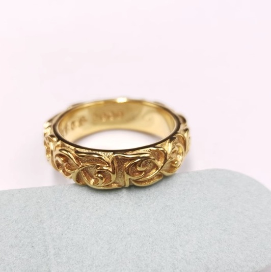 職人ハンドメイドかぎ針編みスタイル CH エタニティラタンリングゴールドメッキパンクレトロロックリング