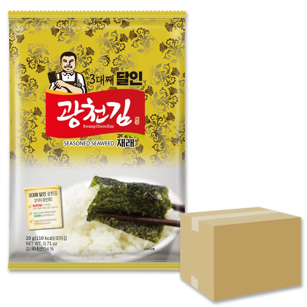 広川 韓国 味付けのり 全形(5枚入) 1BOX 36袋入り / 輸入元直送 クァンチョン 在来 カットのり