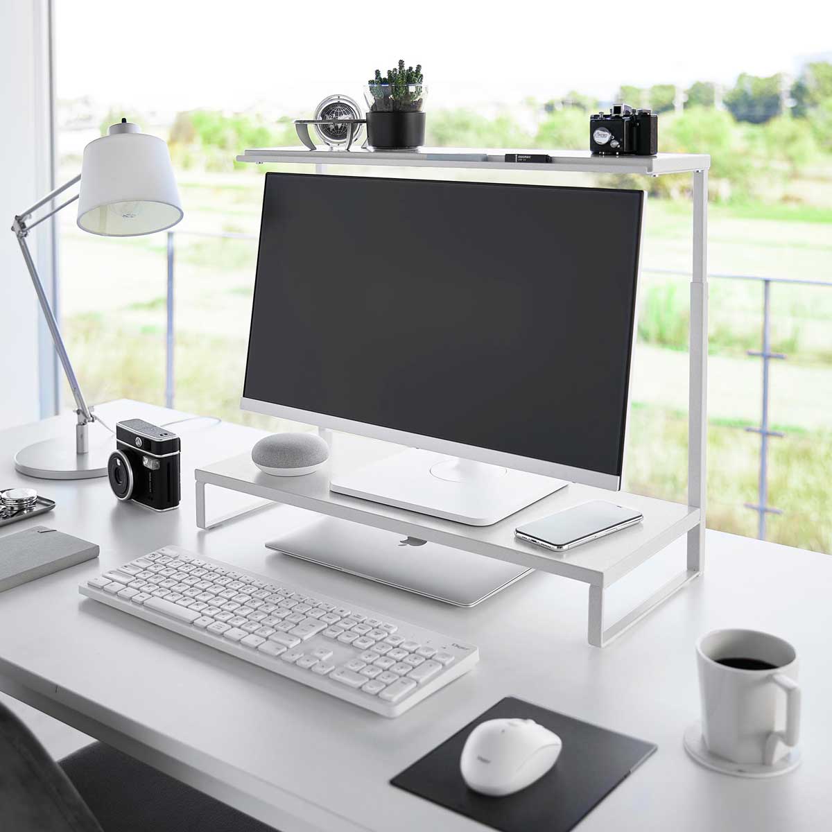 モニター台 山崎実業 tower タワー モニター上下ラック 2段 1302 ホワイト 5,752円