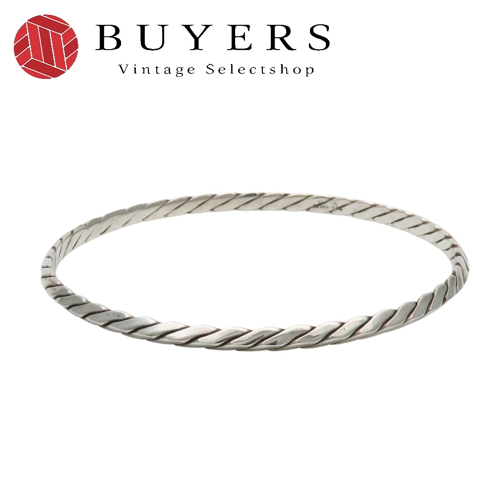 中古 ブレスレット ナイフエッジ ツイスト スターリングシルバー シルバー バングル アクセサリー シンプル レディース 女性