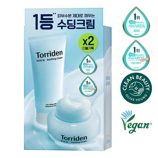 OLIVE YOUNG专享 桃瑞丹低分子玻尿酸舒缓啫喱面霜100ml*2