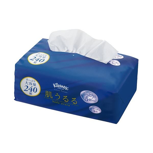 (まとめ）日本製紙クレシア クリネックスティシューローション 肌うるる ソフトパック 240組/個 1セット（5個）(×3セット)