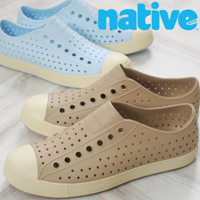 ネイティブ スリッポン メンズ ジェファーソン ローカット ラバーシューズ アウトドア アクアシューズ カジュアルシューズ 11111500 フラックスタン エアブルー 靴