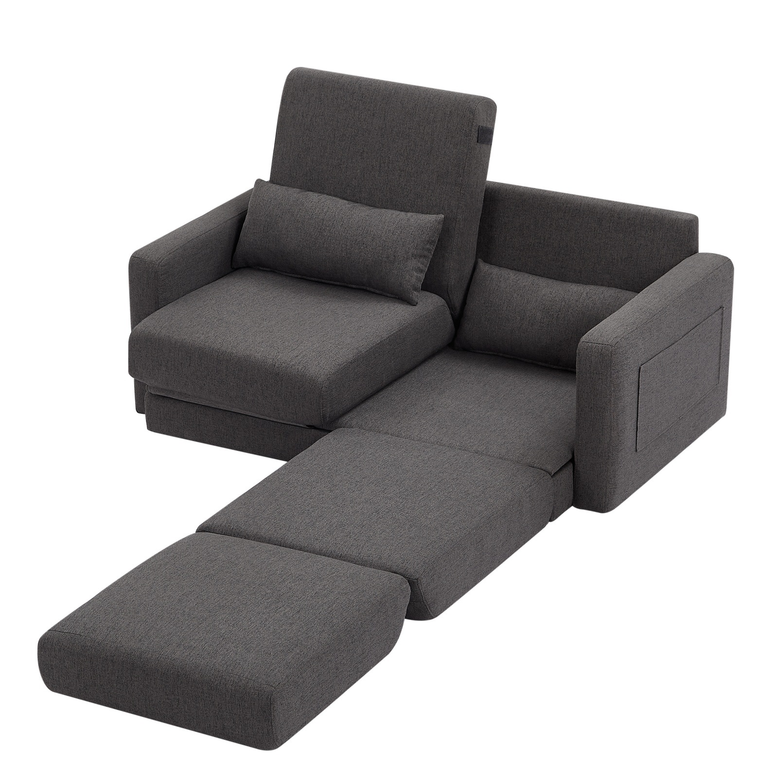 5色 2 seater ソファ 2人掛け 収納付き ファブリック 両側に肘掛け付き 木脚外し可能 ローソファ コンパクト ひとり暮らし カウチソファー 【日本国内出荷-3日で配達】 DJYC238