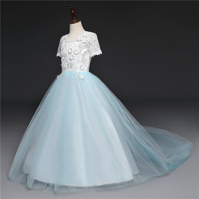 激安通販の ロングドレス 子供ドレス 花柄 フォーマル ワンピース キッズ服 子供服 女の子 子ども 130 170cm 結婚式 入園式 発表会 卒業園 七五三 演出舞台 R ピアノ