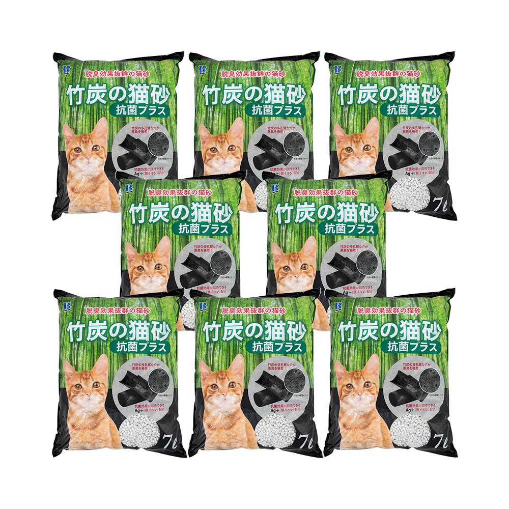 猫砂　ボンビアルコン　竹炭の猫砂　抗菌プラス　７ＬX８　お一人様１点限り　箱売り　ＣＲＣ30―14―45―00―00