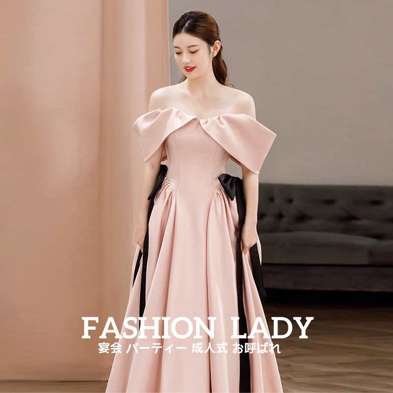品質良い 宴会 高級感 ウェディングドレス レディースドレス 花嫁ドレス イブニングドレス 成人式 忘年会 オフショルダー フランス風 着痩せ ロングドレス 披露宴 パーティードレス 撮影 編み上げ