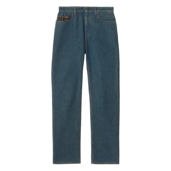 BURBERRY Women Denim Pants 8118499 DALIA CHK A1322 BLUE