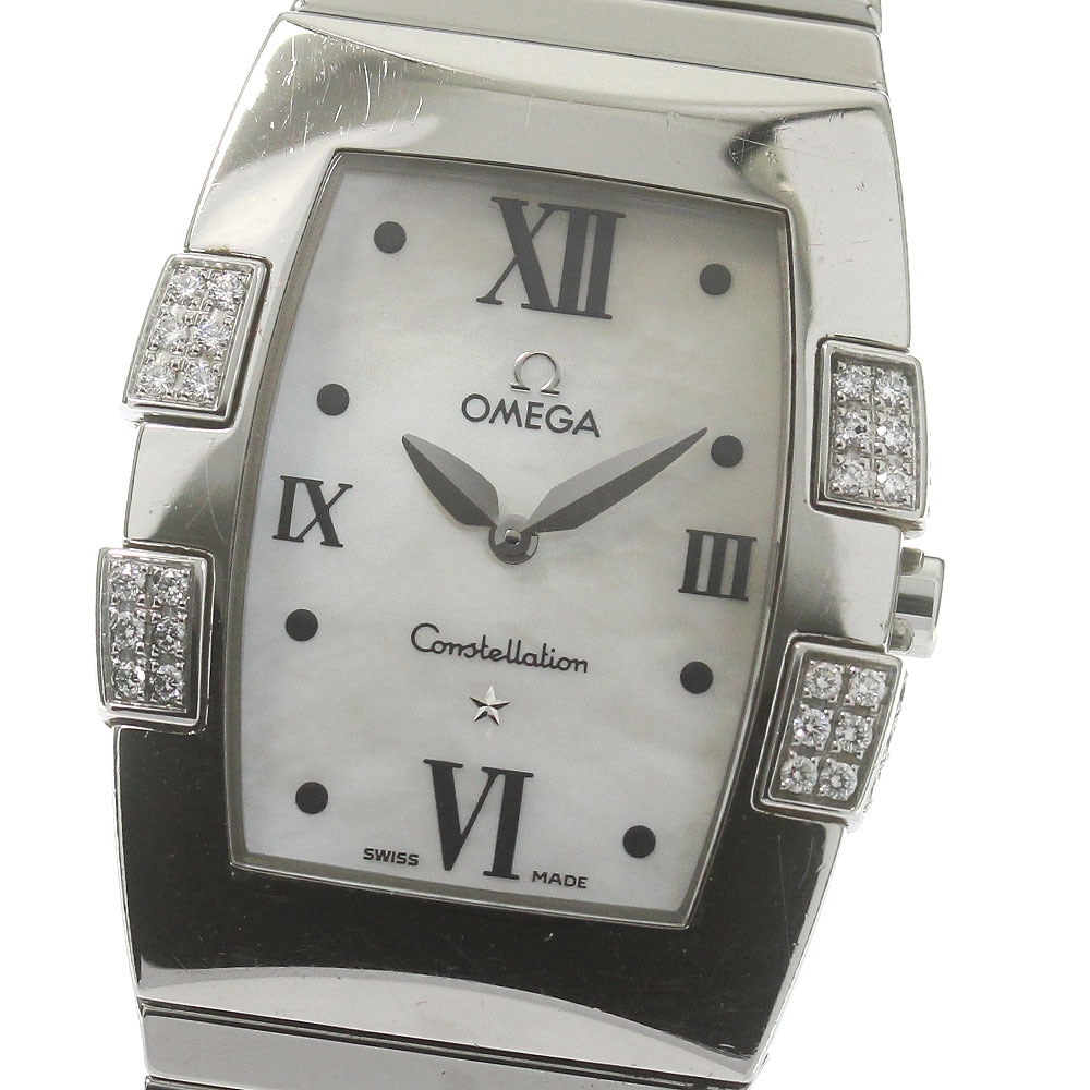 オメガ OMEGA 1586.70 コンステレーション クアドレラ ダイヤベゼル クォーツ レディース 箱・保証書付き_840035【中古】