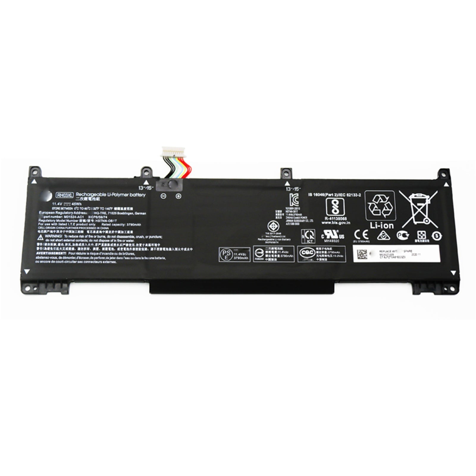RH03XL 電池・HPノートパソコン互換 45Wh/3790mAh ProBook 440 G8 HSN-Q27C-5 HSTNN-OB1T TPN-DB0B M01524-AC1 RH03X 交換