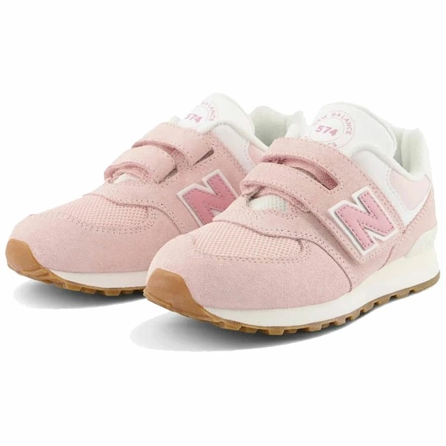 ニューバランス 男の子 女の子 子供靴 キッズ ジュニア PV574 スニーカー ベルクロ ローカット 通園 通学 CH1 ピンク キッズシューズ カジュアルシューズ x