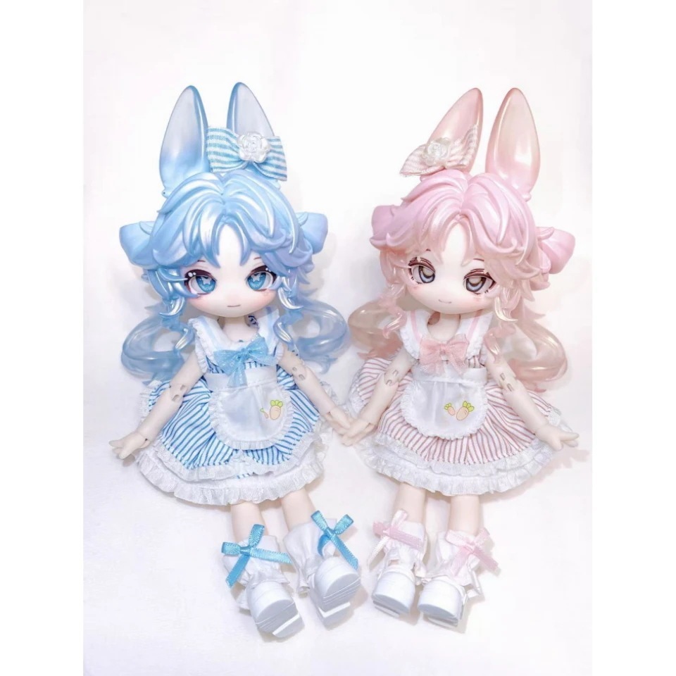 不可食用人偶 1周年 ダブルラビット ピーチウーロン＆シーソルトミルクティー 吊りカード 1/12 BJD 可動ドール 中国限定 ブラインドボックス 日本未発売 フィギュア