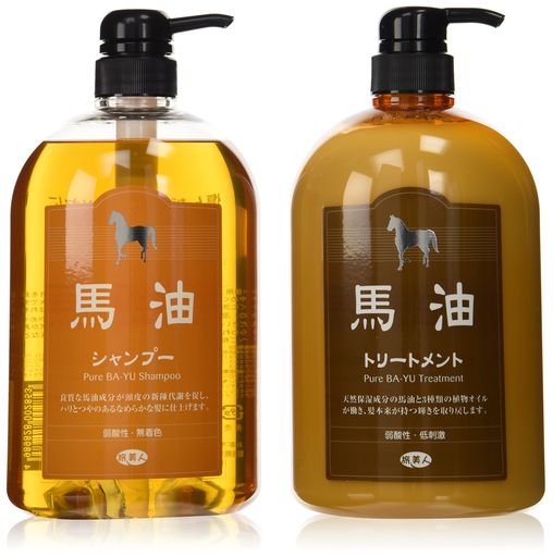 旅美人 馬油シリーズ ポンプボトル2点セット(シャンプー&トリートメント)