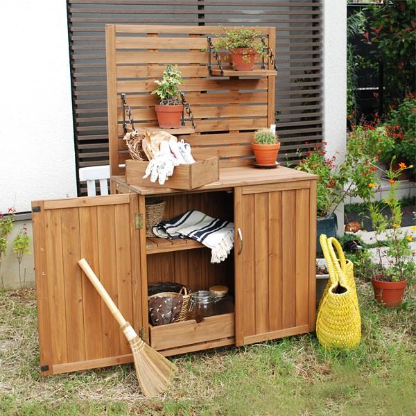 物置 屋外 小型 小さい おしゃれ 小屋 北欧 ストッカー 収納庫 棚 観音扉 庭 木製 ガーデニング 植物 園芸用品 掃除用具 収納 飾り棚 ガレージ 車庫 ベランダ