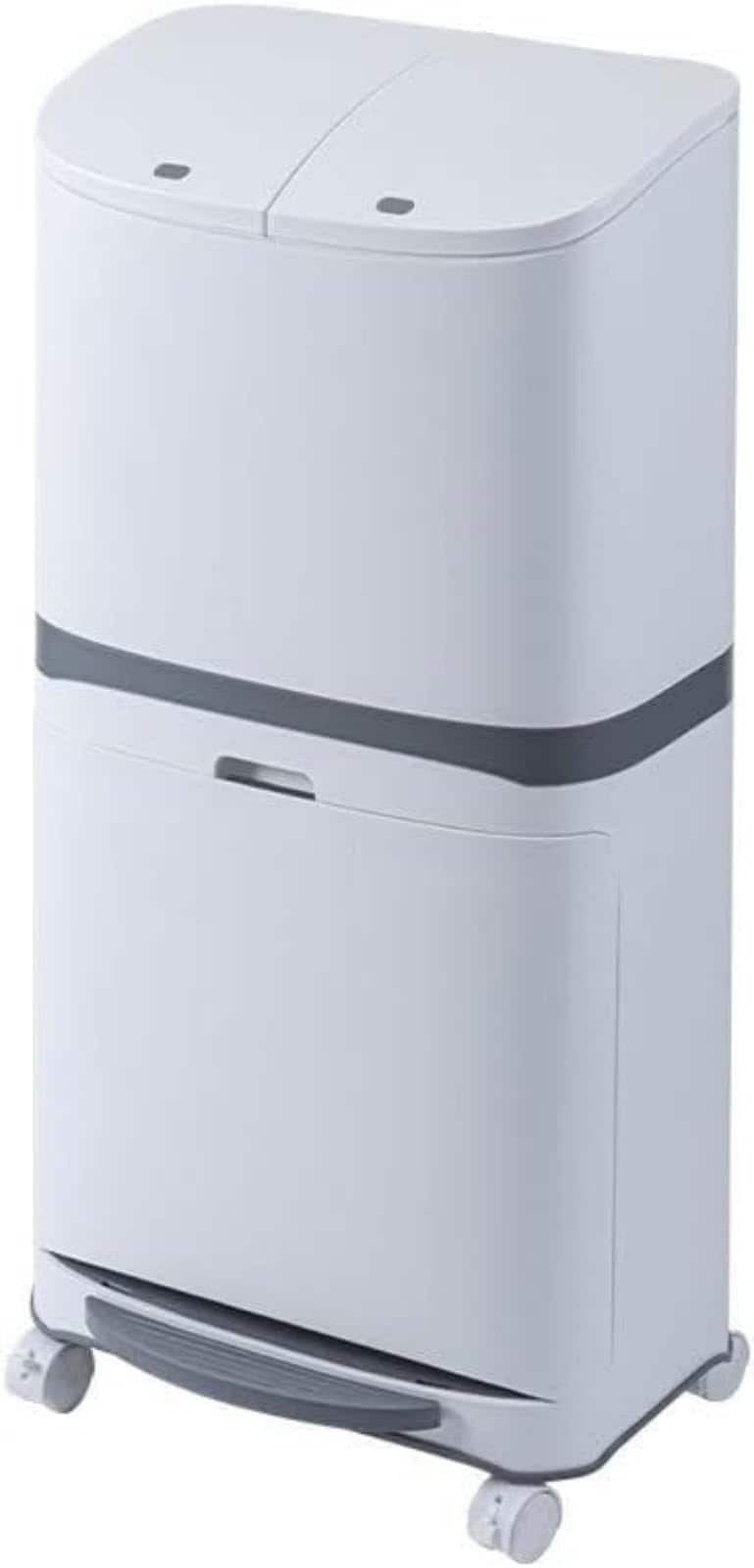 ゴミ箱 ダストボックス 蓋付き 分別 2段 おしゃれ ふた付き 縦型 塵箱 ペダル式 かがむ必要はありません 42Ｌ大容量 両開き 密閉 袋が見えない 分別ワゴン 垃圾桶 ごみばこ シンプル リビング