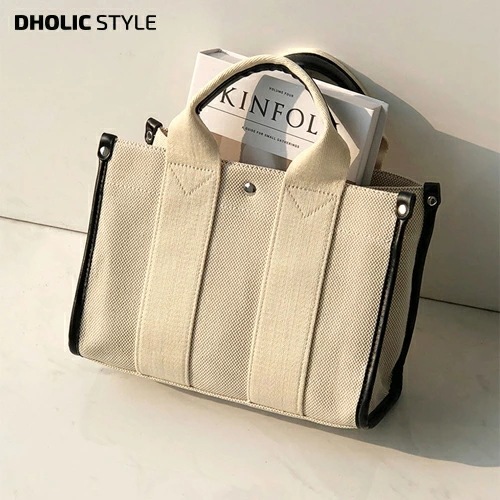 [メガ割りSALE]ストラップ付配色キャンバスショルダーバッグ・p303602