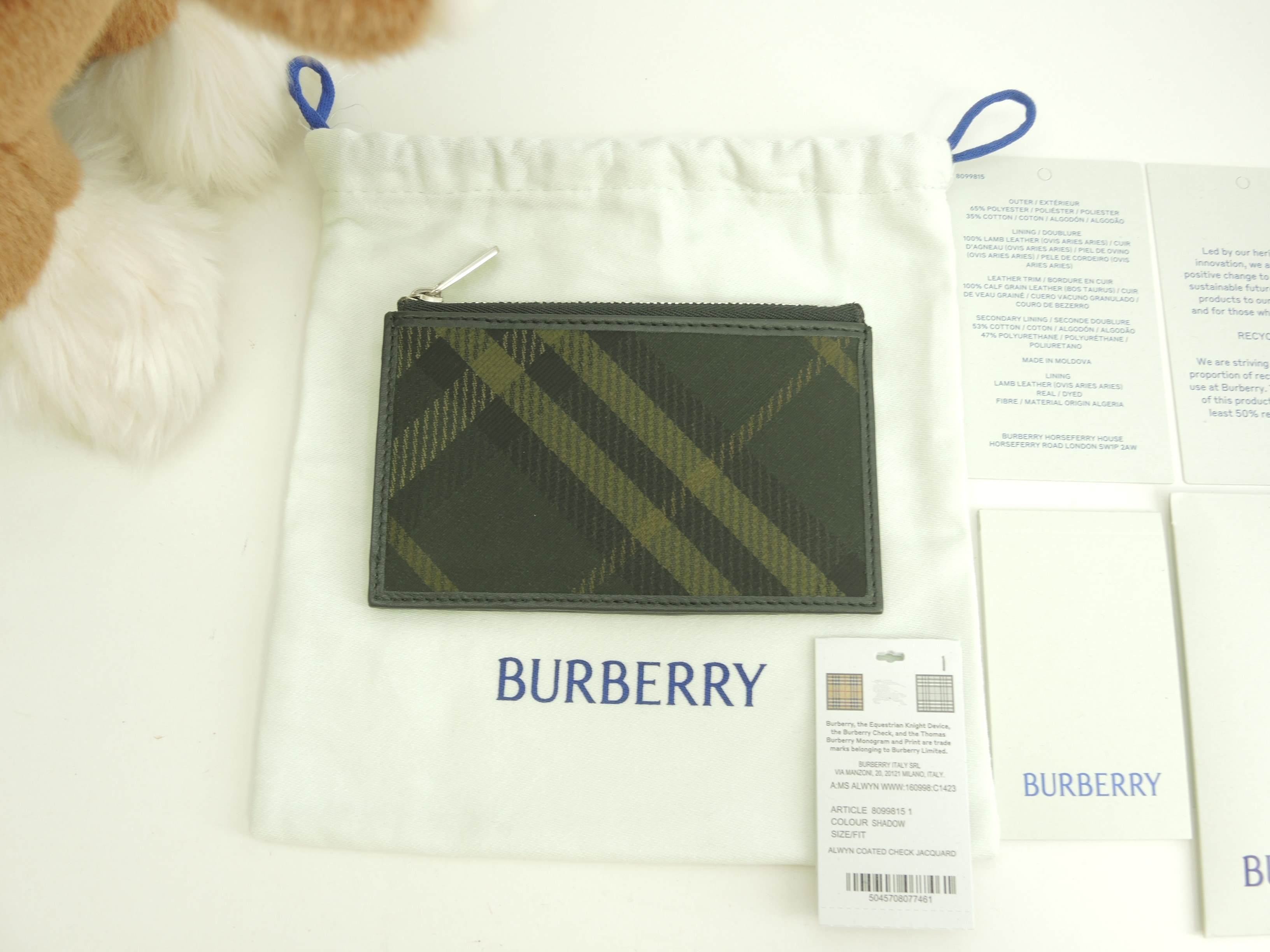 フラグメントケース チェック 黒 スモールジップウォレット 新品@ 5